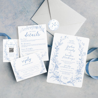 ヴィンテージフローラダスティブルーエレガントな結婚式の好意 ラウンドシール