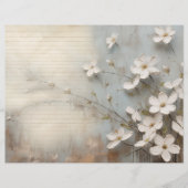 ヴィンテージフローラダスティブルージャンクジャーナル紙シート (正面)