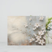 ヴィンテージフローラダスティブルージャンクジャーナル紙シート (スタンド正面)