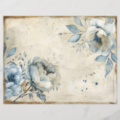 ヴィンテージフローラダスティブルーバラスクラップブック紙 (裏面)