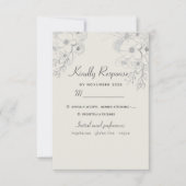 ヴィンテージフローラダスティブルー結婚ズ 出欠カード (正面)