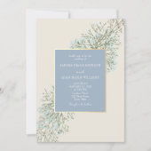 ヴィンテージフローラダスティブルー結婚式招待状 招待状 (正面)