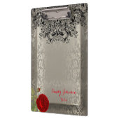 ヴィンテージフローラダマスクインアンティークシルバー クリップボード (左)