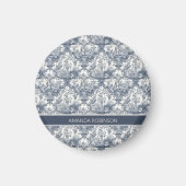 ヴィンテージフローラダマスクブルートイレデジュイミモノグラム マグネット (正面)