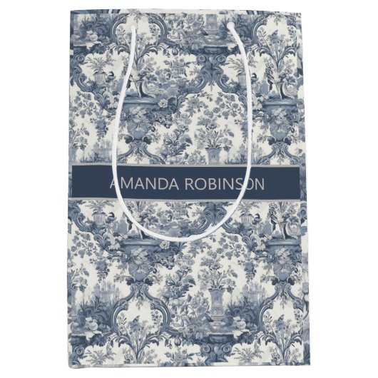 ヴィンテージフローラダマスクブルートイレデジュイミモノグラム ミディアムペーパーバッグ (正面)