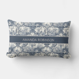 ヴィンテージフローラダマスクブルートイレデジュイミモノグラム ランバークッション