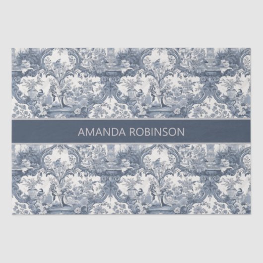 ヴィンテージフローラダマスクブルートイレデジュイミモノグラム 薄葉紙 (正面)