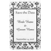 ヴィンテージフローラダマスク日付マグネットの保存 マグネット (縦)