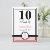 ヴィンテージフローラダマスク結婚式テーブルNo. 招待状 (スタンド正面)