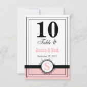 ヴィンテージフローラダマスク結婚式テーブルNo. 招待状 (裏面)