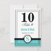 ヴィンテージフローラダマスク結婚式テーブルNo. 招待状 (正面)