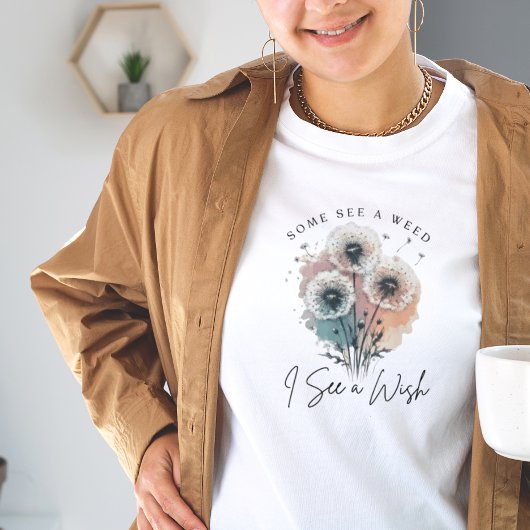 ヴィンテージフローラダンデリオンウィッシュトレンディー植物学 Tシャツ