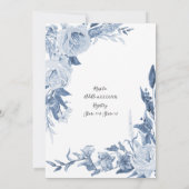 ヴィンテージフローラチノイスリーブルーブライダルシャワー 招待状 (裏面)