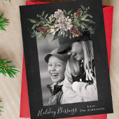ヴィンテージフローラチョーククリスマスワンフォト シーズンカード