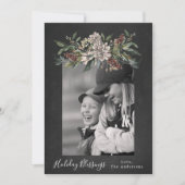 ヴィンテージフローラチョーククリスマスワンフォト シーズンカード (正面)