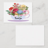 ヴィンテージフローラティーカップありがとう ノートカード (正面/裏面)
