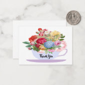 ヴィンテージフローラティーカップありがとう ノートカード (正面/裏面インサイチュ)