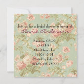ヴィンテージフローラティーパーティーブライダルシャワー招待 招待状 (裏面)