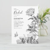 ヴィンテージフローラティーパーティーブライダルシャワー招待 招待状 (スタンド正面)