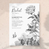 ヴィンテージフローラティーパーティーブライダルシャワー招待 招待状