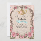 ヴィンテージフローラティーブライダルシャワー招待 招待状 (正面)