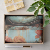 ヴィンテージフローラテクスチャカウボーイブートデコパージュ 薄葉紙 (ギフト)