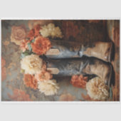 ヴィンテージフローラテクスチャカウボーイブートデコパージュ 薄葉紙 (正面)