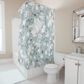 ヴィンテージフローラテクスチャシームレスパターン シャワーカーテン (インサイチュ)