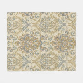 ヴィンテージフローラテクスチャデザイン。Damaskシームレスvi フリースブランケット (正面(横))