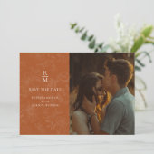 ヴィンテージフローラテラコッタウェディング日付を保存 (スタンド正面)