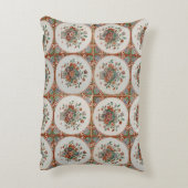 ヴィンテージフローラテラコッタタイルパターン アクセントクッション (裏面(縦))