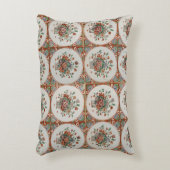 ヴィンテージフローラテラコッタタイルパターン アクセントクッション (正面(垂直))