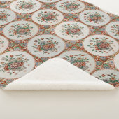 ヴィンテージフローラテラコッタタイルパターン シェルパブランケット (3/4)