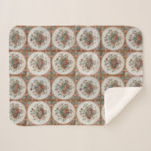 ヴィンテージフローラテラコッタタイルパターン シェルパブランケット (正面(横))