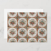 ヴィンテージフローラテラコッタタイルパターン シーズンポストカード (正面/裏面)