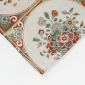 ヴィンテージフローラテラコッタタイルパターン フリースブランケット (角)