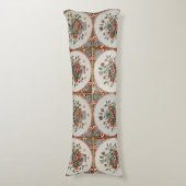ヴィンテージフローラテラコッタタイルパターン ボディピロー (正面縦)