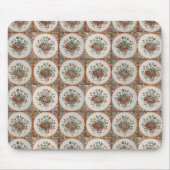 ヴィンテージフローラテラコッタタイルパターン マウスパッド (正面)