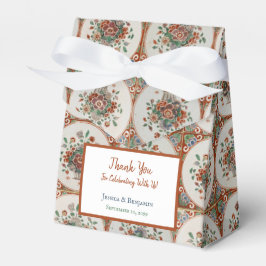 ヴィンテージフローラテラコッタタイルパター結婚ン フェイバーボックス