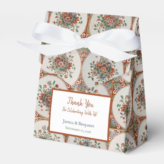 ヴィンテージフローラテラコッタタイルパター結婚ン フェイバーボックス (正面サイド)