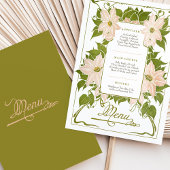 ヴィンテージフローラディナーメニュー 招待状