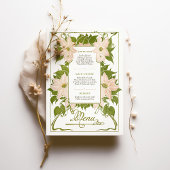 ヴィンテージフローラディナーメニュー 招待状