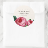 ヴィンテージフローラデコップサンキューステッカー ラウンドシール (バッグ)