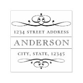 ヴィンテージフローラデコファミリー名差出人住所 セルフインキングスタンプ (デザイン)