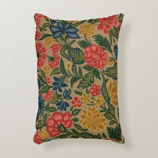 ヴィンテージフローラデザイナーガーデンアートワーク アクセントクッション (正面(垂直))