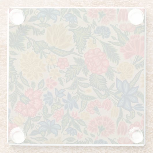 ヴィンテージフローラデザイナーガーデンアートワーク ガラスコースター (裏面)