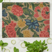 ヴィンテージフローラデザイナーガーデンアートワーク キッチンタオル (折り畳み)