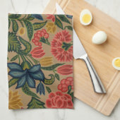 ヴィンテージフローラデザイナーガーデンアートワーク キッチンタオル (四つ折り)