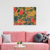 ヴィンテージフローラデザイナーガーデンアートワーク キャンバスプリント (インサイチュ (リビング))