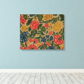 ヴィンテージフローラデザイナーガーデンアートワーク キャンバスプリント (インサイチュ (ウッドフロア))